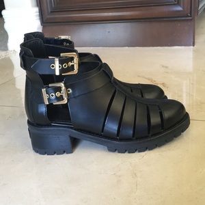 Chiara Ferragni Buckle Open Ankle Boots made Italy